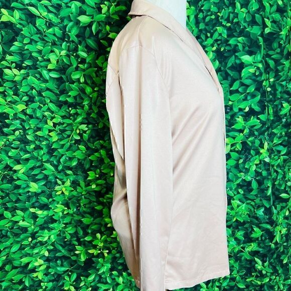 ASOS pink blush pajama satin style top size L - Picture 4 of 12